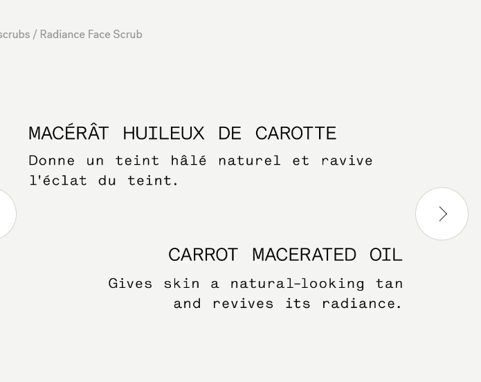 Radiance Face Scrub P71 Rosehip Oil