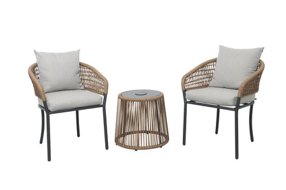 Backyard Creations Lumi 3-Piece Patio Bistro Set – Outdoor Table & 2 Chairs