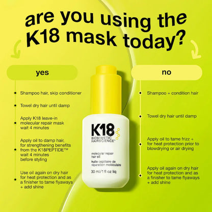 K18 Biomimetic Hairscience  Molecular Repair Hair Oil