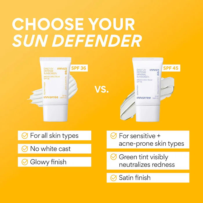 innisfree  Daily UV Defense Mineral Sunscreen Broad Spectrum SPF 45
