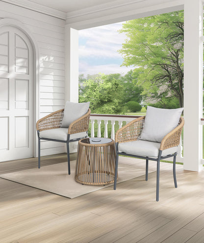 Backyard Creations Lumi 3-Piece Patio Bistro Set – Outdoor Table & 2 Chairs