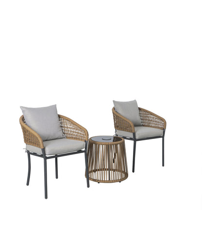 Backyard Creations Lumi 3-Piece Patio Bistro Set – Outdoor Table & 2 Chairs