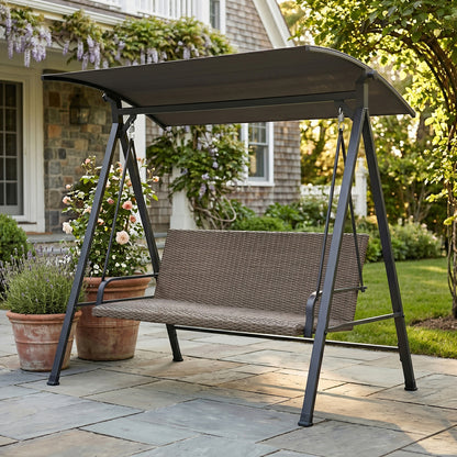 Backyard Creations® Deluxe Wicker Swing