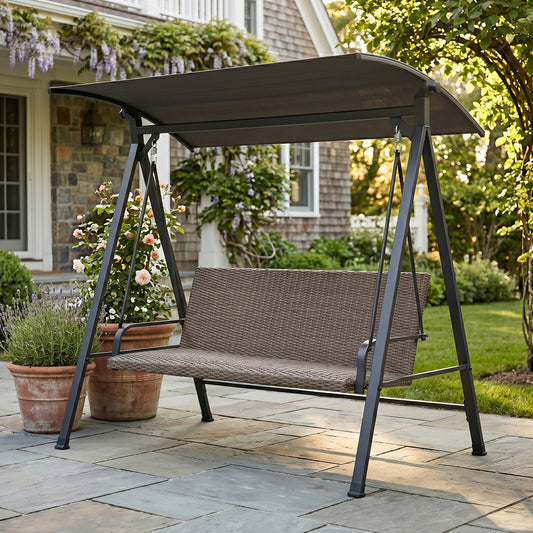 Backyard Creations® Deluxe Wicker Swing